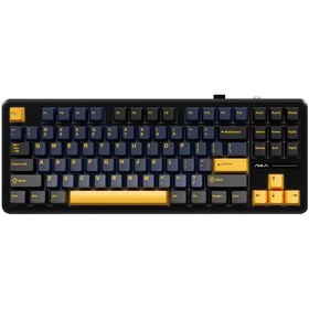 Resim Aula F87 Mekanik Rgb Tkl Graywood V3 Switch Kablosuz Makrolu Hot Swap Klavye Turuncu 