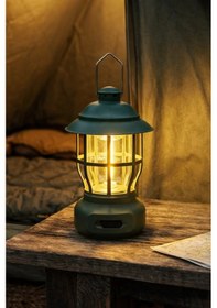 Resim Glr L792br Retro Tasarım Şarjlı Kamp Lambası - 250 Lümen Vintage Fener Yeşil 