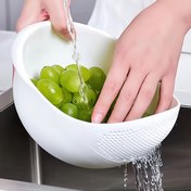 Resim 1 adet Modern Plastik Mutfak Süzgeç Sepeti - Meyve, Sebze, Pirinç ve Tahıllar için Çok Amaçlı Delikli Süzgeç Sepet - Sapları ile Dayanıklı Bulaşık Makinesinde Yıkanabilir Tasarım, Domatesler, Biberler, Soğanlar ve Daha Fazlası için Yerden Tasarruflu Depolama, Fonksiyonel Mutfak Eşyaları | Kolay Temizlenebilir Malzeme 