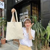 Resim Daisy Nakışlı Kanvas Tote Çanta - Sabit Askılı Şık Çiçek Desenli Omuz Çantası, Kadınlar İçin Tekrar Kullanılabilir Alışveriş/Hediye Çantası, Anneler Günü, Düğünler ve Geri Dönüşler İçin Mükemmel, Kadınlar İçin Sevimli Tote Çanta 