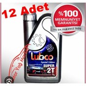 Resim LUBCO 2t 1 lt benzine karışım yağı tırpan yağı kırmızı renk 12x1 Litre 