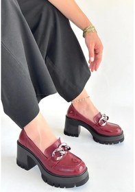 Resim Cojans Winar Bordo Rugan Doldu Topuk Ayakkabı Göründüğü Gibi 