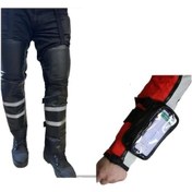 Resim Bike Sky Deri Reflektörlü Yağmur & Rüzgar & Soğuğa Karşı Diz & Bacak Koruma + Telefon Tutucu Kol Çantası Siyah 