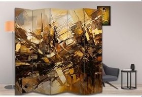 Resim Soyut Yanılsamalar Temalı Özel Tasarım Paravan Room Divider Oda Bölücü PRVN-1333-1, 220 x 180 