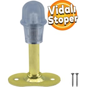 Resim Mobilya Kapı Arkası Kolu Stoperi Tamponu Metal Gold Altın 8 Cm Stopu Durdurucusu Tutucu Tutacağı 