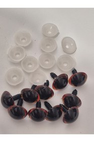 Resim Hasyılmaz Amigurumi Peluş Oyuncak Vidalı Göz 18mm Sarı Siyah (10 Adet) 