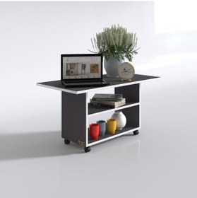 Resim Kenzlife orta salon sehpası atina gri 075*070*50 tekerlekli yemek masası 