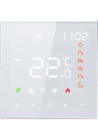 Resim Padalink Beyaz Su Isıtma Akıllı Termostat, Tuya App İle Programlanabilir, Dokunmatik Ekran, Ses Kontrolü, 3a Yük, Sıcaklık Regülatörü 