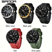 Resim Oldfriend Sanda Erkek Spor Elektronik Saati Çift Ekran 50m Kronometre Taksimetre Altın Kordon Diğer 