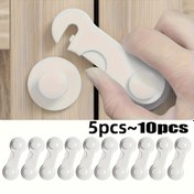 Resim 5/10 Paket Güvenlik Kilidi Çok Fonksiyonlu Çekmece Kilidi Anti-Açma Kapı Deliksiz Çift Kapı Kilidi Anti-Pinch Dolap Kilidi Toka 