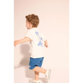 Resim DeFacto Oversize Palmiye Desenli Kısa Kollu Tişört Erkek Bebek H3513A526HS 