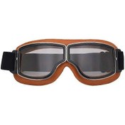 Resim Vintage Motosiklet Gözlükleri Deri Sürüş Off-road Çizilmeye Karşı Toz Geçirmez Gözlükler Erkekler Kadınlar Yetişkinler İçin Sarı -c 