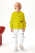Resim karia kids Unisex Neon Renk Detaylı Pamuk Kumaş Eşofman Takım 