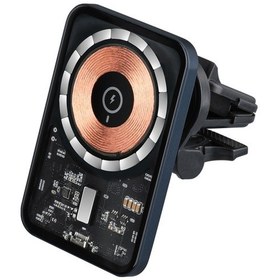 Resim Sones X6f Şeffaf Manyetik Hava Firar Kablosuz Araç Şarj Cihazı 