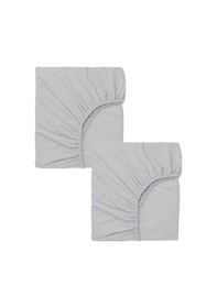 Resim 2 Adet 40x80 Cm Anne Yanı Lastikli Penye Kumaş Bebek Çarşafı-gri 