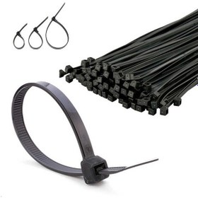 Resim Siyah Cırt Plastik Kelepçe 25 Cm Kablo Bağı - 3.6 250mm 100 Adet 