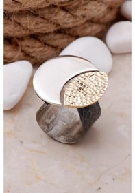 Resim Çekiç Dövme Elişi Gümüş Yüzük 3498 - 534164371 