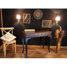 Resim Wooding 120 Cm Çekmeceli Masif Lacivert Ceviz Dresuar (548588695) 