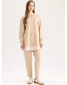Resim DeFacto Harem Basic Düz Sweatshirt Kumaşı Pantolon D9363AX25SPBG352 