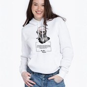 Resim Esprili Darwin Tasarımlı Kapşonlu Kadın Sweatshirt 