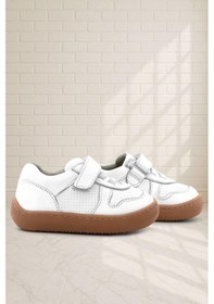 Resim Rakerplus Bob Hakiki Deri Beyaz Barefoot Cırtlı Lastikli Bebek Sneaker Ayakkabı Beyaz 