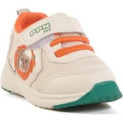 Resim Krem Fileli Hafif Unisex Çocuk Spor Ayakkabı Ppn 1931 İ Krem-Turuncu 