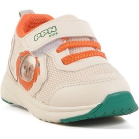 Resim Krem Fileli Hafif Unisex Çocuk Spor Ayakkabı Ppn 1931 İ Krem-Turuncu 