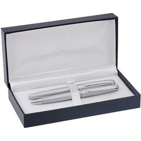 Resim Steelpen 0165 Desenli Krom Dolma Kalem+tükenmez Standart 