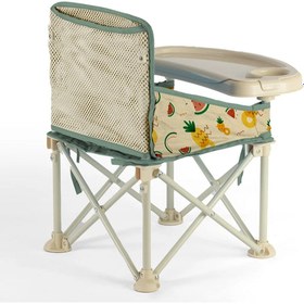 Resim Minimono Büyük Boy Katlanır Portatif Mama Sandalyesi - Bej-Karpuz&Ananas 