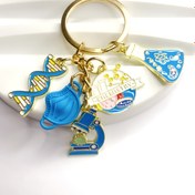 Resim 1 set NXQXN bilimsel ilham anahtarlıkları - moda ve biyoloji tasarımının mükemmel bir kombinasyonu, pipet, mikroskop, test tüpü ve DNA maskesi ile - öğrenciler için olmazsa olmaz bir hediye 