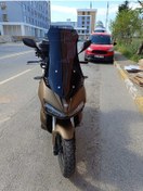 Resim Motocam Yuki Adventure 150 Siperlik Ön Cam 2023-2025 Model 75cm Siyah Renkli 4mm Uzun Cam 
