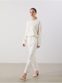 Resim LC Waikiki LCWAIKIKI Classic Bisiklet Yaka Taşlı Kadın Tunik 