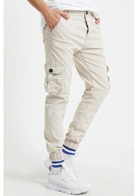 Resim Erkek Kargo Jogger Pantolon Rahat Kesim Lastikli Paça Taş 