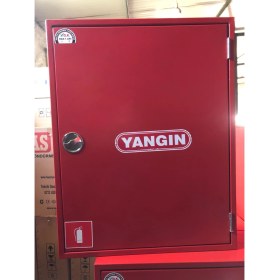 Resim Tüplü Model 70*85*23 cm 1'' 30METRE Hortumlu 1" Küresel Vanalı Tek Saç Kapaklı Yangın Dolabı 