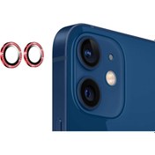 Resim RXP Iphone 11 / Iphone 12 Mini/ Iphone 12 Uyumlu Kırmızı Taşlı Kamera Lensi Koruma 