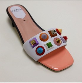 Resim Taş Detaylı Kadın Terlik Fendi 8r6507-86 Pembe 