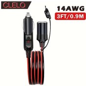 Resim Chuangyinshop Clelo 12/24v 14awg 15a Sigortali Led Göstergeli Araç Için Erkek Dişi Uzatma Kablosu 3ft 0.9m 