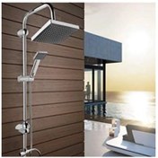 Resim Epilons Robot Tepe Duş Sistemi Yağmurlama Duş Seti Krom Siyah Kare 