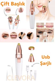 Resim kitchengenie Kaş Bıyık Alma Epilatörü -Yüz Epilatör- Kıl Kaş Bıyık Tüy Alma Aleti- Epilasyon Çift Başlık Şarjlı 