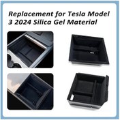 Resim Ulzyvf Tesla Model 3 2024 Orta Konsol Organizer - Silika Jel Pratik Depolama Düzenleyici 