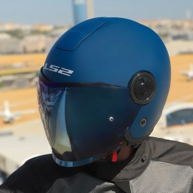 Resim Ls2 Classy Mat Navy Mavi Kask Mavi Cam 