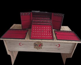 Resim Osmanlı Armalı Vip Tesbih Çantası | 97 Tesbih 50 Yüzük Kapasiteli - Supriz hediyeli / tr 