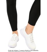 Resim WALKWAY DAR KALIP Beyaz Gümüş Fileli Hafif Esnek Kadın Spor Ayakkabı Flexible G 