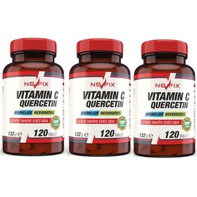 Resim Nevfix Vitamin C Bromelian Quercetin 120 Tablet X 3 Kutu 360 Tab 