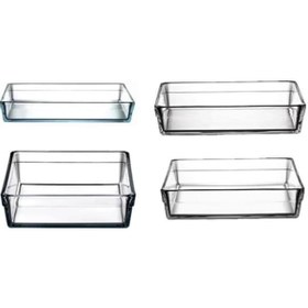 Resim Premıum Cam Borcam Seti 4 Parça Birarada 