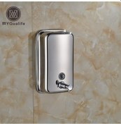 Resim Duvara Montaj 220 Ml Paslanmaz Çelik Banyo Şampuanı Sıvı Sabunluk Krom Kaplama 