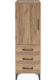 Resim Arges Dolap 2 Raflı 3 Çekmeceli Tek Kapaklı 44x30x134 Çam-çam Çam 