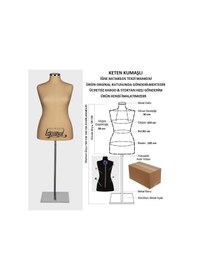 Resim Videolu Ürün-44 Beden Keten Kumaşlı Terzi Prova Mankeni 527201048 