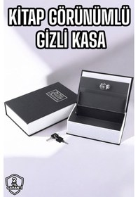 Resim Büyük Boy Anahtarlı Kitap Görünümlü Gizli Kasa Çelik Kasa Altın Kasası 
