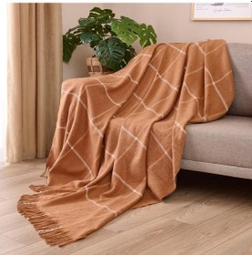 Resim Soft Plaid Koltuk Şalı - Kiremit - 150x200 Cm Renkli 
